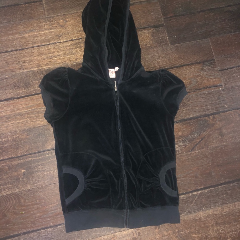 Juicy couture sleeveless warm up hoodie